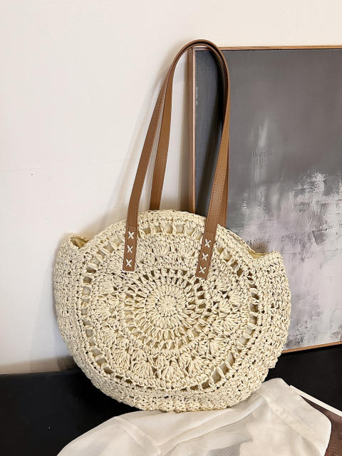New Fashion Simple Paper Rope Woven Bag for Seaside Vacation