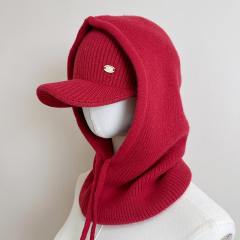 2pcs set beanie cap and hooded hat Neck Warmer Combo Versatile Thickened Hat set