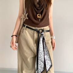 Retro American Silk Scarf Belt for Women