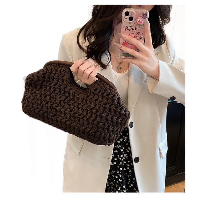 Hand-Woven Handbag for Women Summer New Style High-Quality Stylish Beach Vacation Handbag