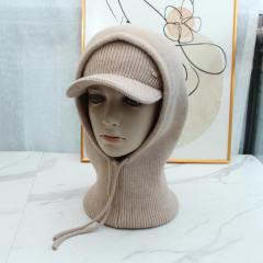 2pcs set beanie cap and hooded hat Neck Warmer Combo Versatile Thickened Hat set