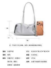 Genuine Leather Handbag Shoulder Underarm Pillow Bag