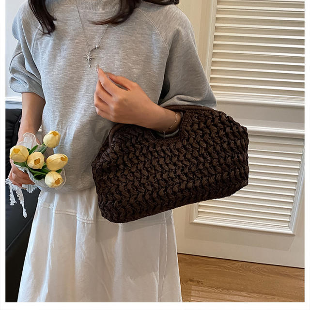 Hand-Woven Handbag for Women Summer New Style High-Quality Stylish Beach Vacation Handbag