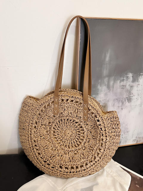 New Fashion Simple Paper Rope Woven Bag for Seaside Vacation
