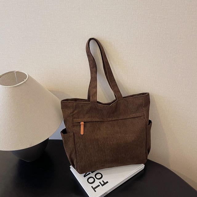 Retro Shoulder Bag Autumn and Winter New Corduroy Handbag Large Capacity Bag