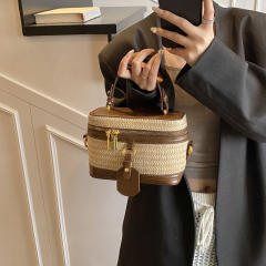 Woven design cute Box Bag Elegant Flap-Style Summer Straw Bag