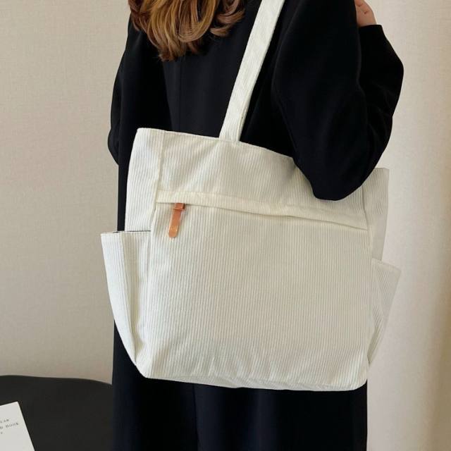 Retro Shoulder Bag Autumn and Winter New Corduroy Handbag Large Capacity Bag