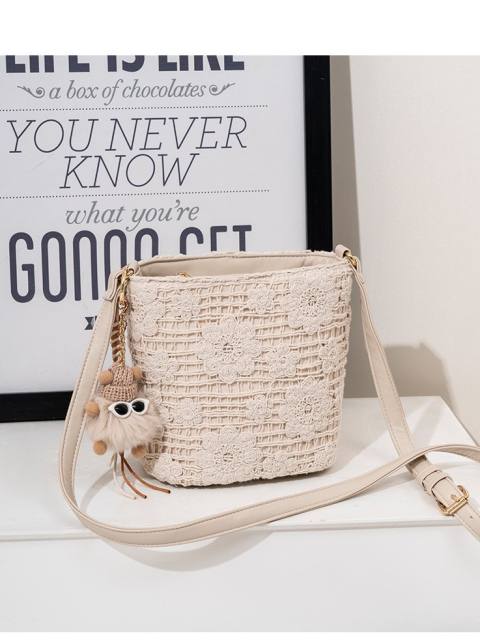 Embroidery flower sweet crossbody bag small bag for beach vacation