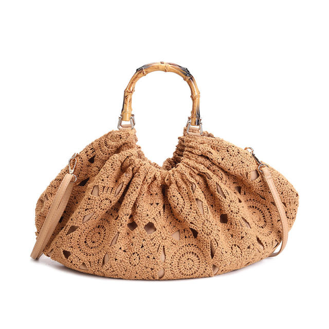 2026 New Summer Bamboo Hollow-Out Exquisite Woven Handbag Crossbody Bag