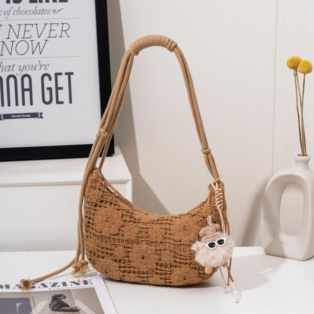 New design corchet flower sweet shoulder bag for women