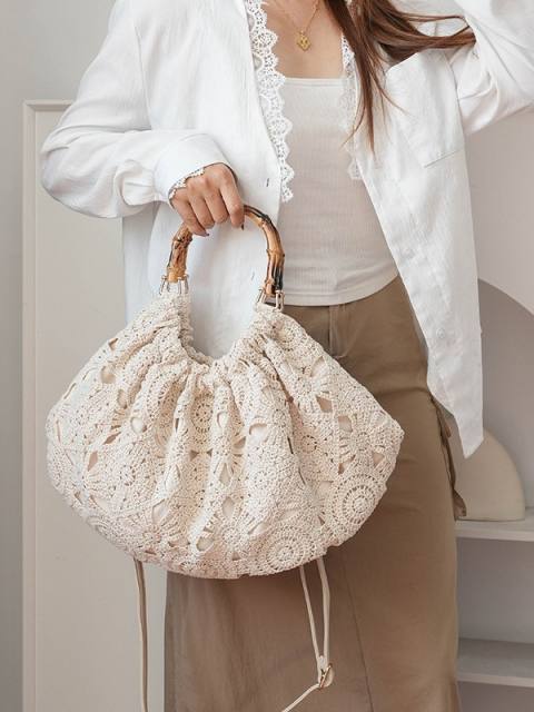 2026 New Summer Bamboo Hollow-Out Exquisite Woven Handbag Crossbody Bag