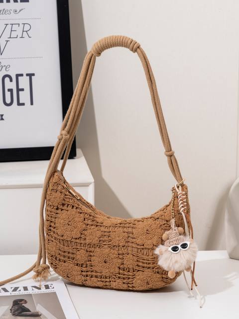 New design corchet flower sweet shoulder bag for women