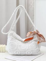 Hollow-Out Holiday-Style crossbody bag Handmade Crochet Crossbody Bag