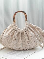 2026 New Summer Bamboo Hollow-Out Exquisite Woven Handbag Crossbody Bag