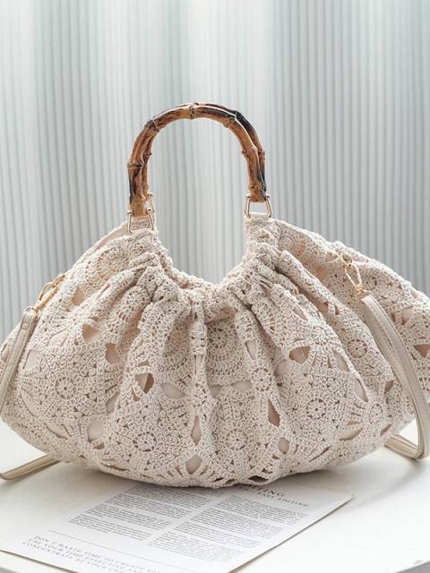 2026 New Summer Bamboo Hollow-Out Exquisite Woven Handbag Crossbody Bag