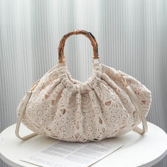 2026 New Summer Bamboo Hollow-Out Exquisite Woven Handbag Crossbody Bag