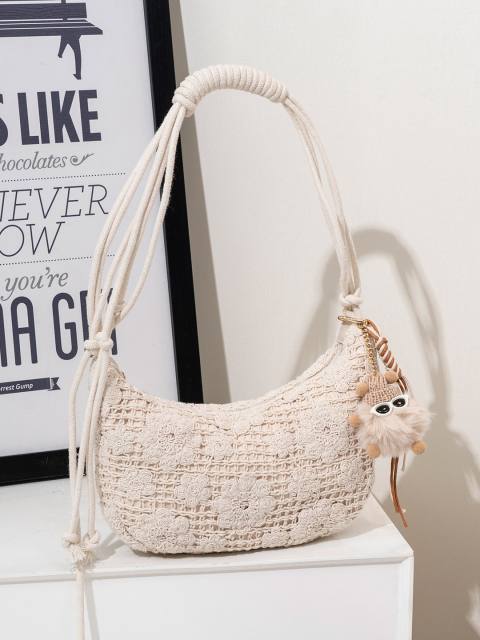 New design corchet flower sweet shoulder bag for women