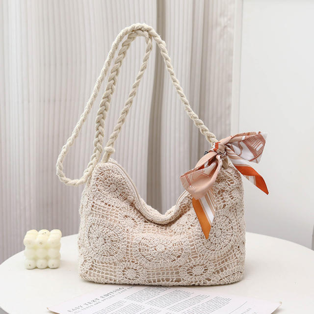 Hollow-Out Holiday-Style crossbody bag Handmade Crochet Crossbody Bag