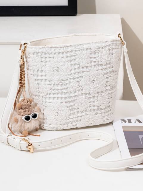 Embroidery flower sweet crossbody bag small bag for beach vacation