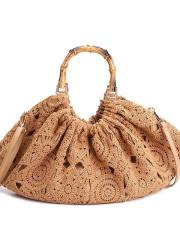 2026 New Summer Bamboo Hollow-Out Exquisite Woven Handbag Crossbody Bag