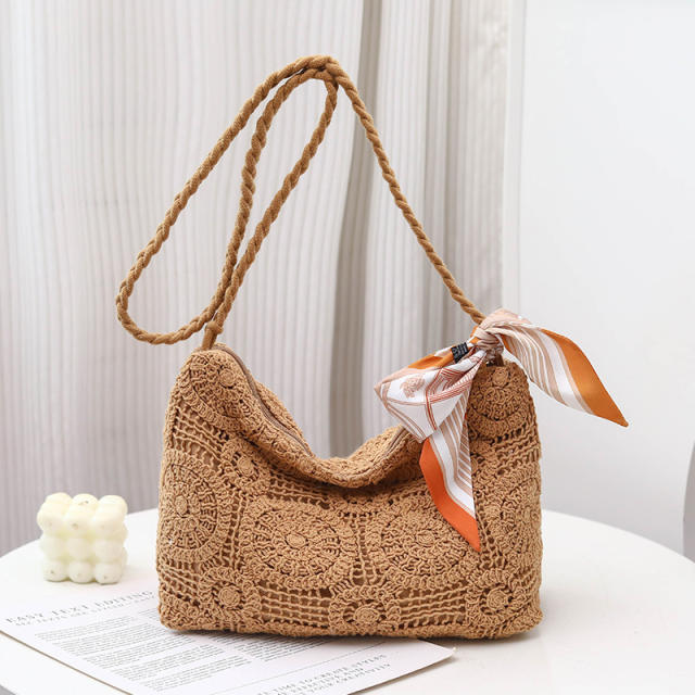 Hollow-Out Holiday-Style crossbody bag Handmade Crochet Crossbody Bag
