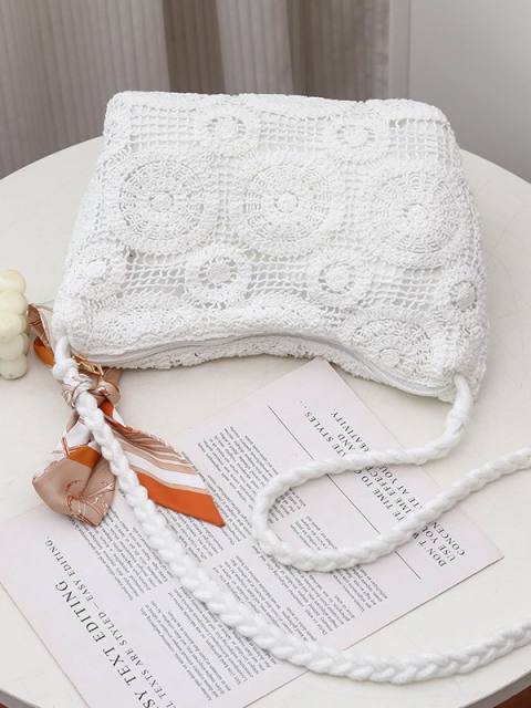 Hollow-Out Holiday-Style crossbody bag Handmade Crochet Crossbody Bag