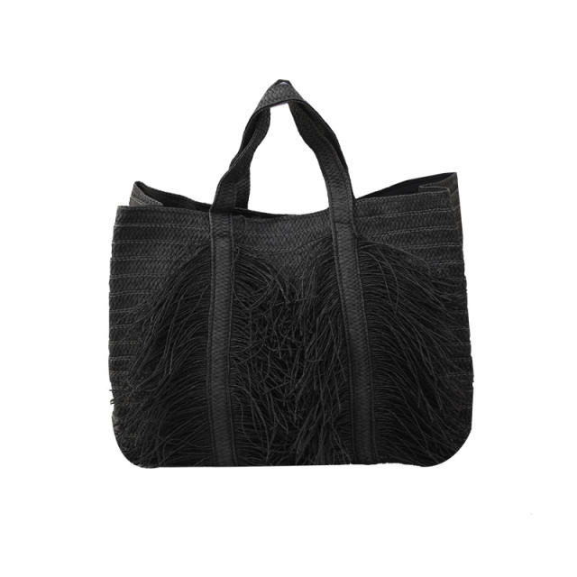 New Tassel Paper Woven Bag for Women Large Capacity Hand-Woven Handbag