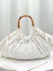 2026 New Summer Bamboo Hollow-Out Exquisite Woven Handbag Crossbody Bag