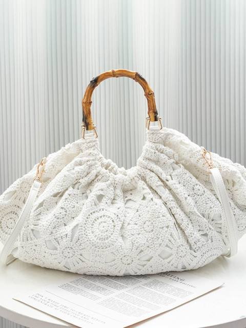 2026 New Summer Bamboo Hollow-Out Exquisite Woven Handbag Crossbody Bag