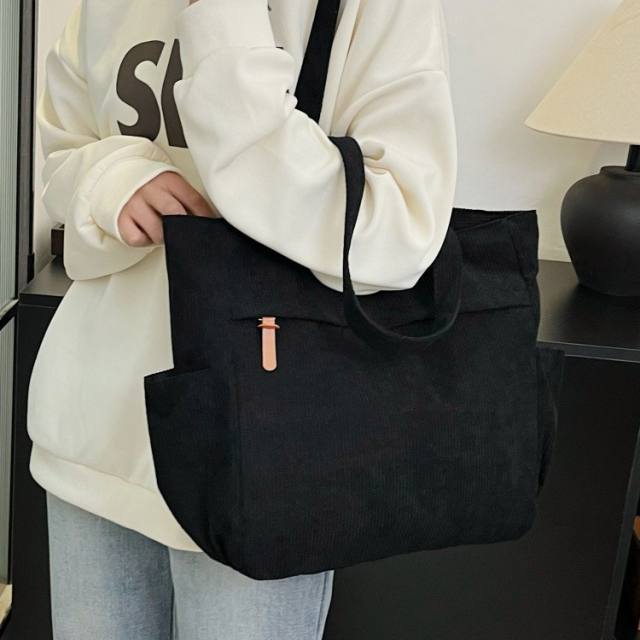 Retro Shoulder Bag Autumn and Winter New Corduroy Handbag Large Capacity Bag