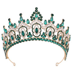 Baroque colorful crystal inlaid hollow crown
