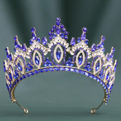 Baroque colorful crystal inlaid hollow crown