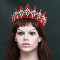Baroque colorful crystal inlaid hollow crown