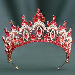 Baroque colorful crystal inlaid hollow crown