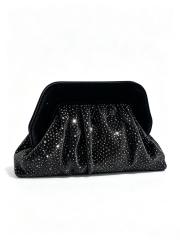 Elegant velvet material diamond clutch bag evening bag