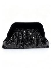 Elegant velvet material diamond clutch bag evening bag