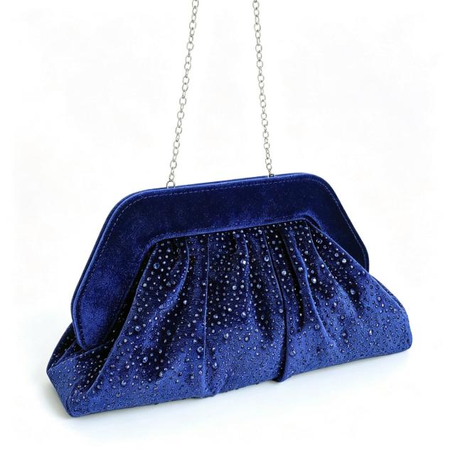 Elegant velvet material diamond clutch bag evening bag