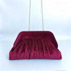 Elegant velvet material diamond clutch bag evening bag