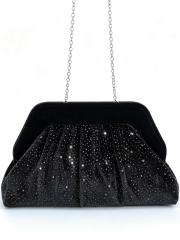 Elegant velvet material diamond clutch bag evening bag