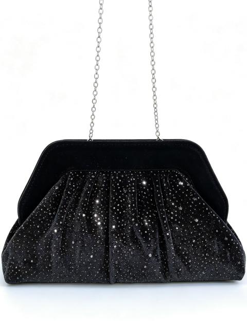 Elegant velvet material diamond clutch bag evening bag