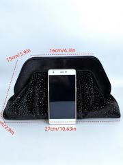 Elegant velvet material diamond clutch bag evening bag