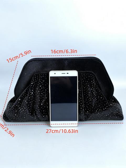 Elegant velvet material diamond clutch bag evening bag