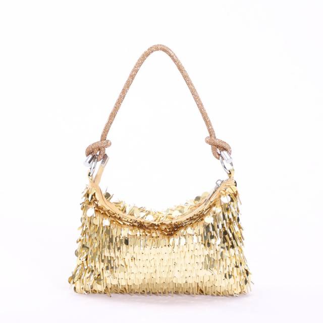 Glittering Sequins Rhinestones Knotted Hand-Held shoulder bag evening bag