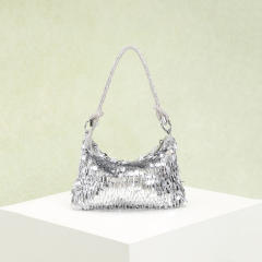 Glittering Sequins Rhinestones Knotted Hand-Held shoulder bag evening bag
