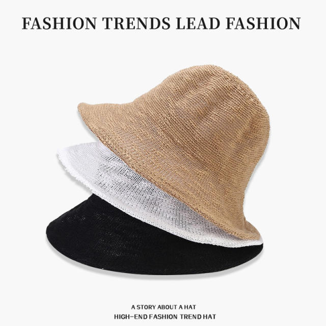 Spring Summer Mixed Thread Basin Hat Outdoor Sun Hat for Women