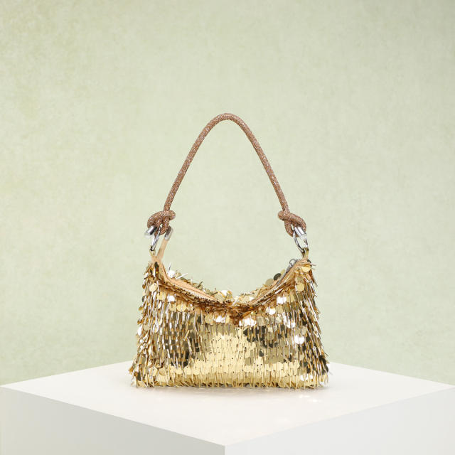Glittering Sequins Rhinestones Knotted Hand-Held shoulder bag evening bag