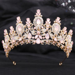 Bridal Wedding Crown with Floral Crystal Rhinestones