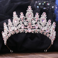Bridal Wedding Crown with Floral Crystal Rhinestones