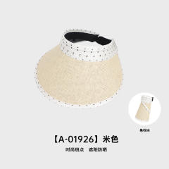 Wide-Brimmed Open-Top Straw Hat for Women