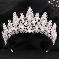 Bridal Wedding Crown with Floral Crystal Rhinestones